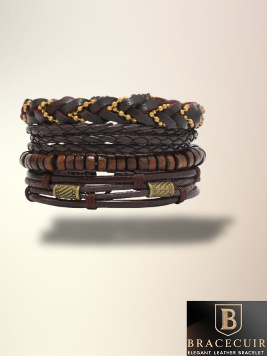 Bracelet cuir <br> lot de 4