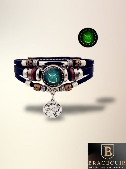 Bracelet cuir <br> signe astrologique