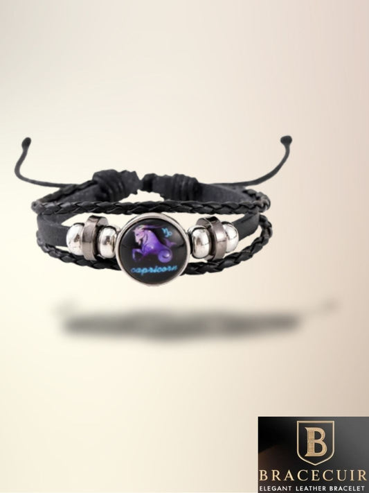 Bracelet cuir <br> signe astrologique