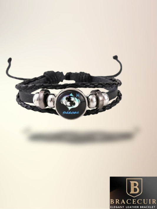 Bracelet cuir <br> signe astrologique