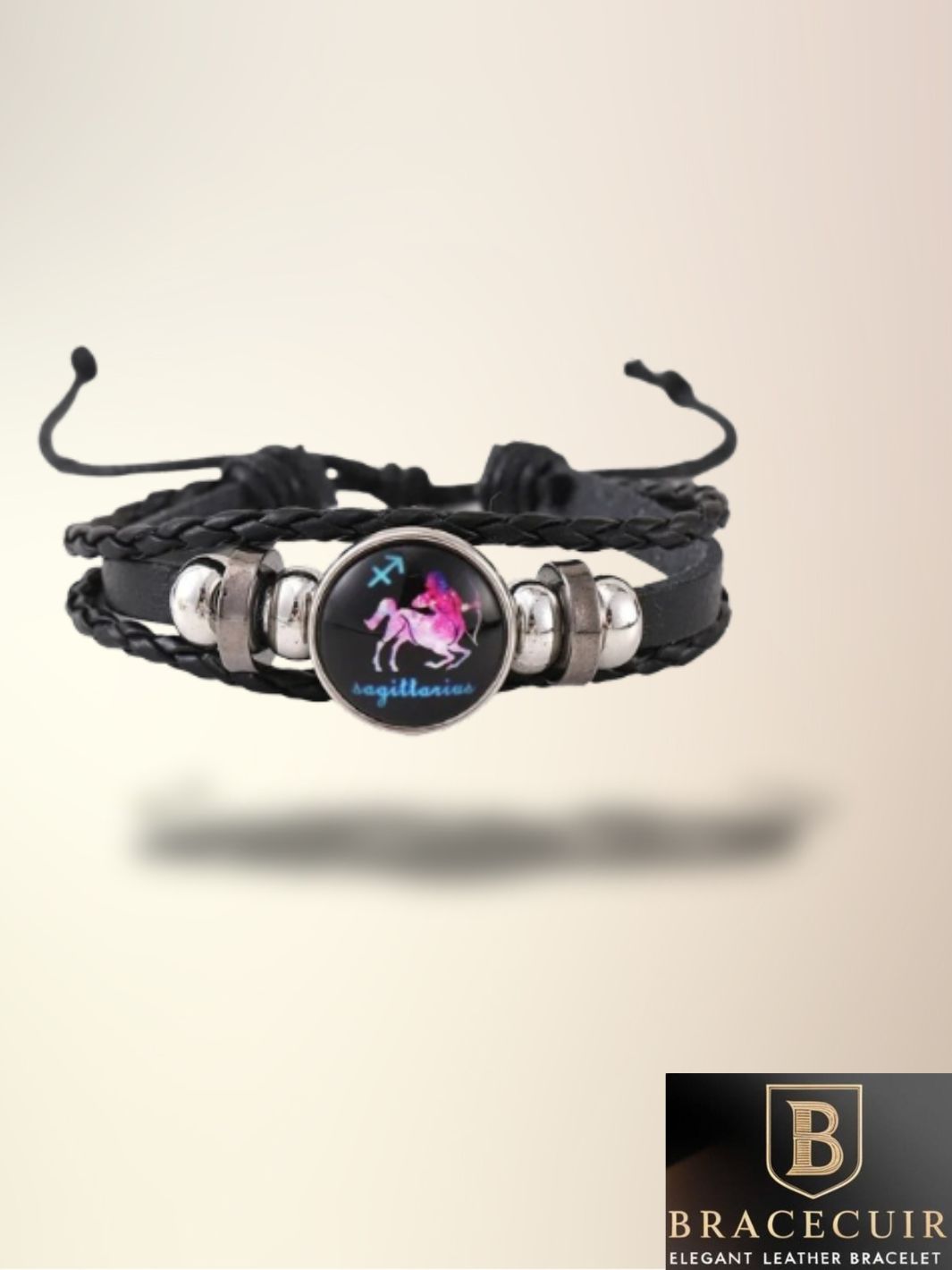 Bracelet cuir <br> signe astrologique