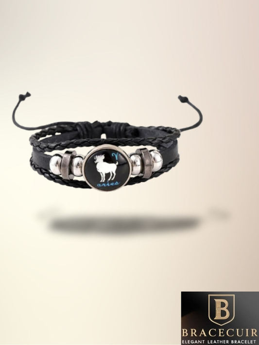 Bracelet cuir <br> signe astrologique