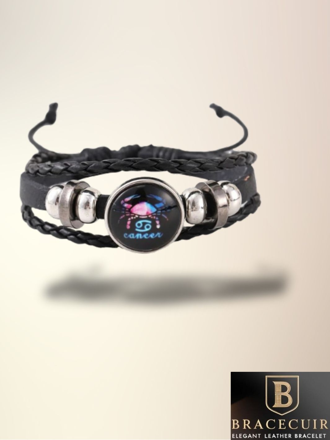 Bracelet cuir <br> signe astrologique