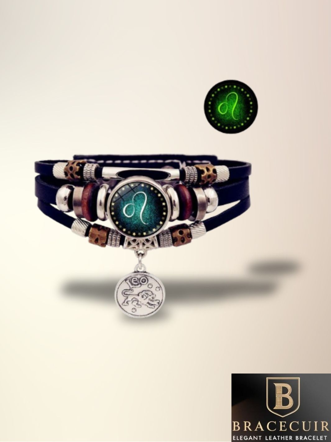 Bracelet cuir <br> signe astrologie