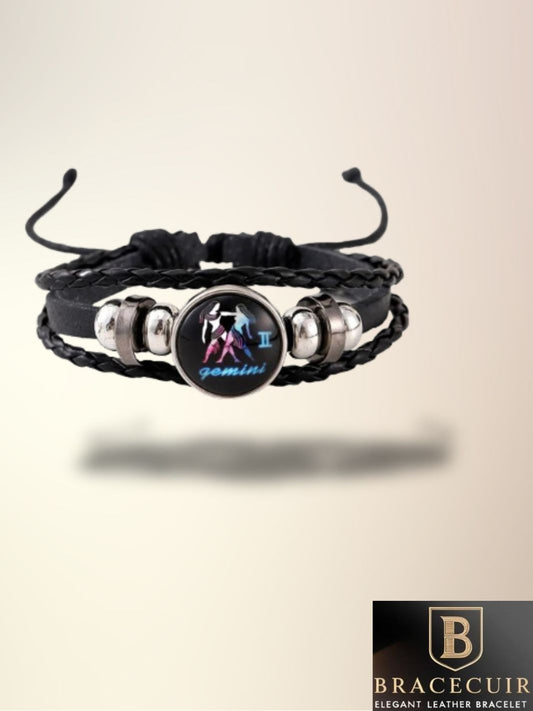 Bracelet cuir <br> signe astrologique