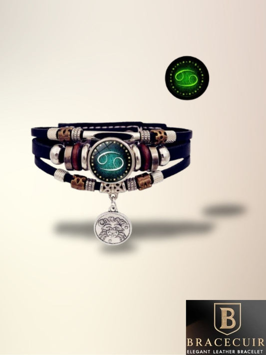 Bracelet cuir <br> signe astrologique