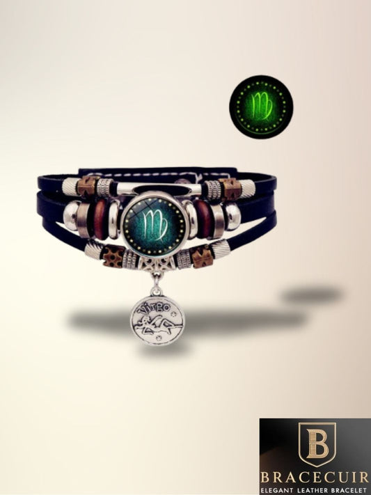 Bracelet cuir <br> signe astrologique