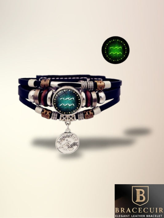 Bracelet cuir <br> signe astrologique