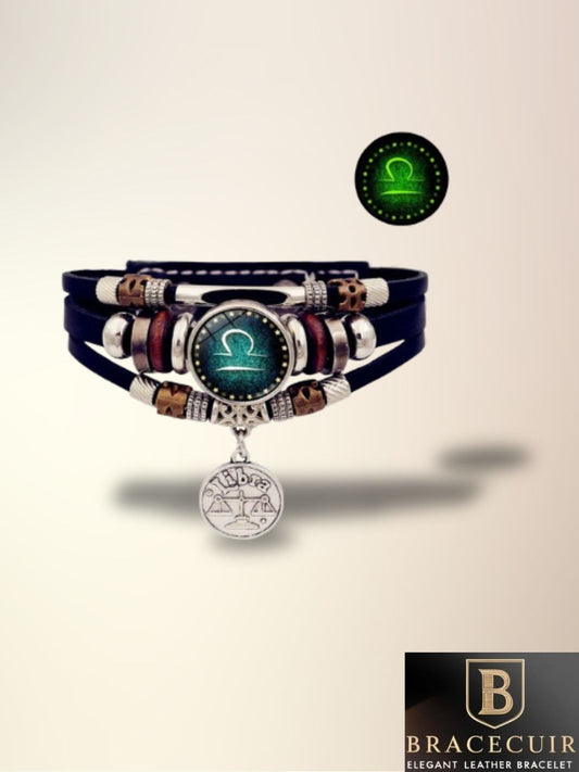 Bracelet cuir <br> signe astrologique