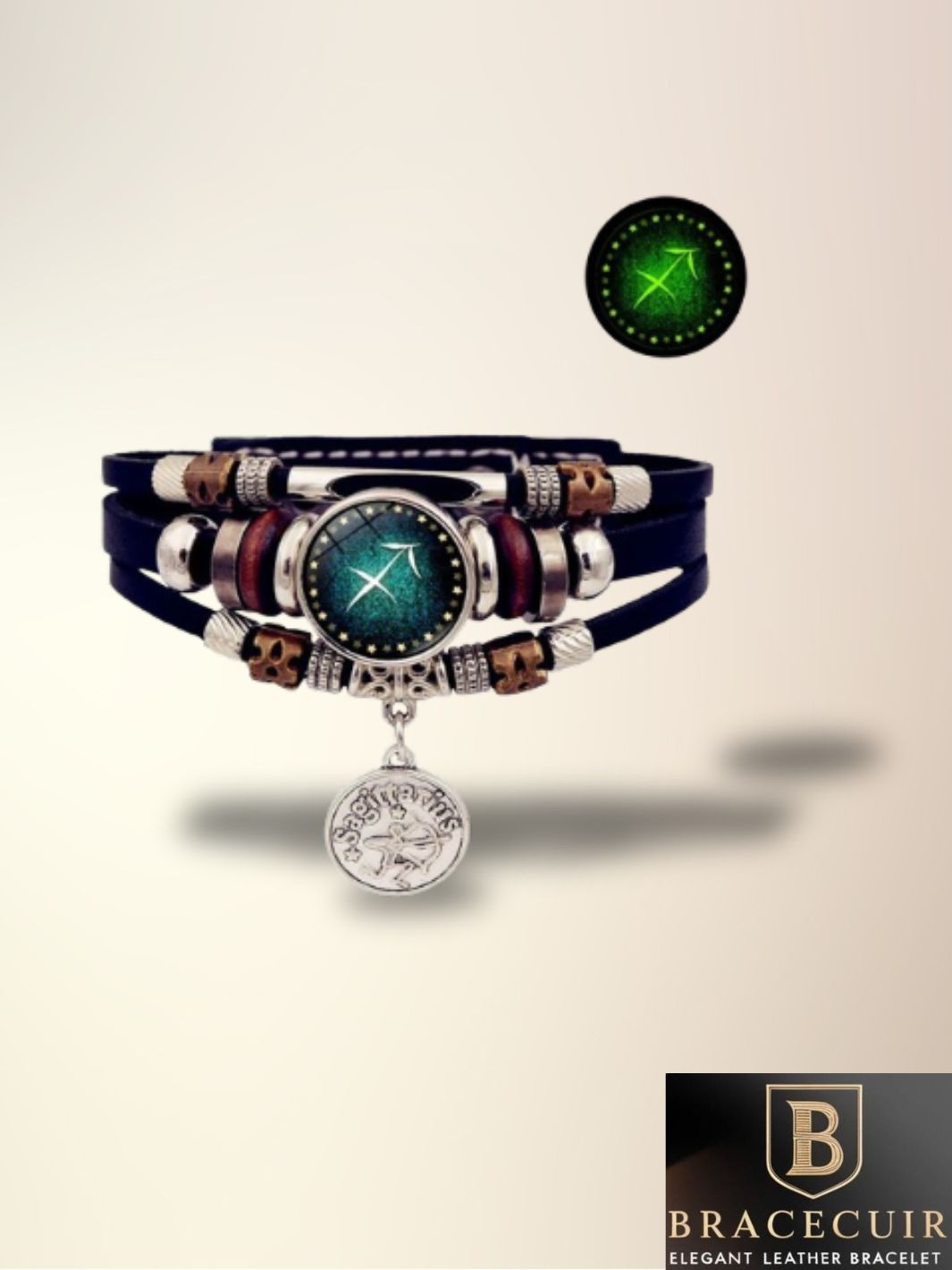 Bracelet cuir <br> signe astrologique