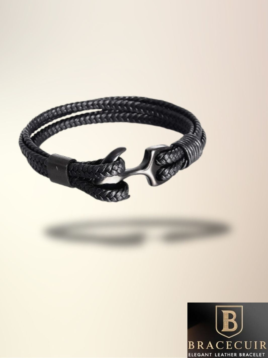 Bracelet cuir <br> double cuir ancre