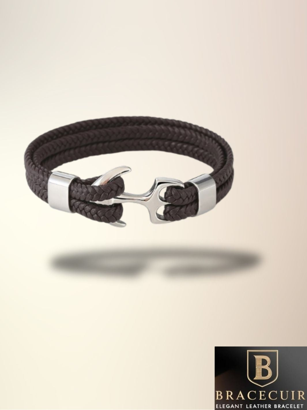 Bracelet cuir <br> double cuir ancre