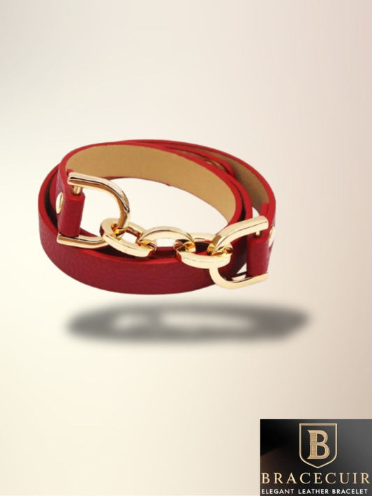 Bracelet cuir double tour luxe