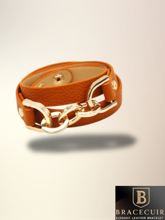 Bracelet cuir double tour luxe