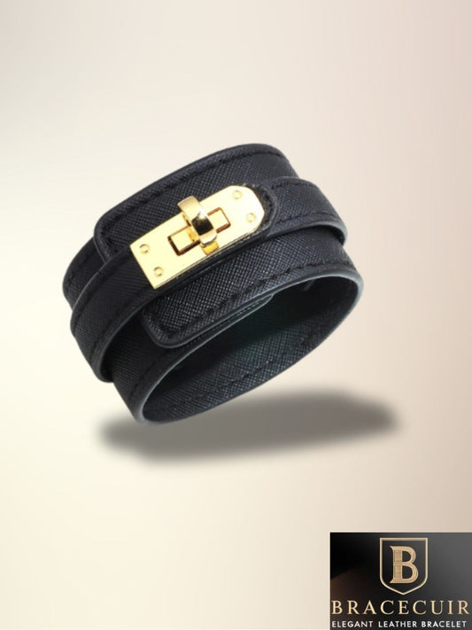 Bracelet cuir double tour luxe