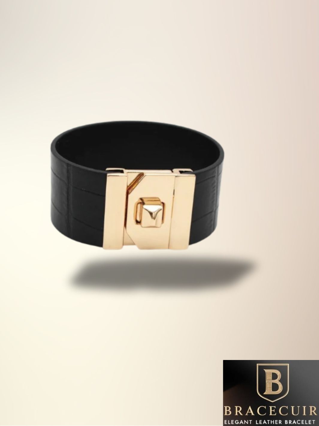 Bracelet cuir <br> manchette luxe