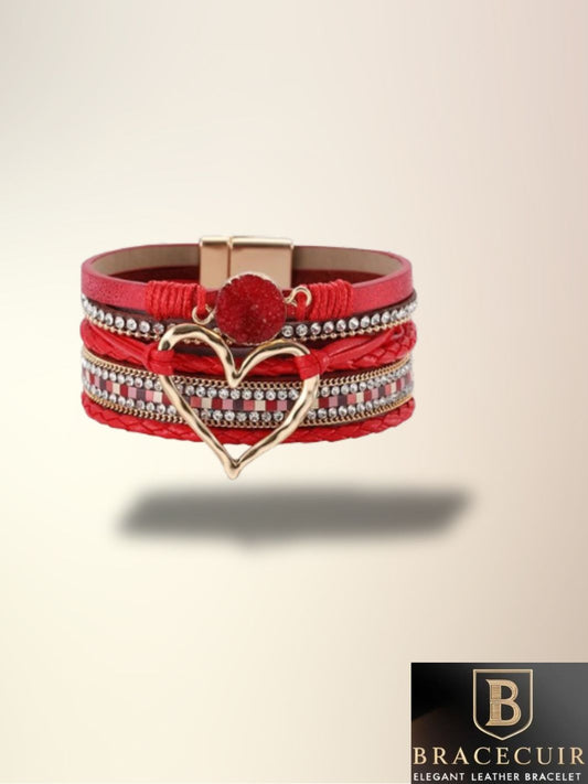 Bracelet cuir <br> manchette love