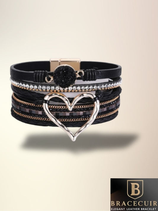 Bracelet cuir <br> manchette love