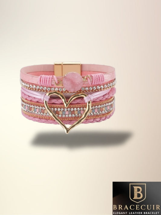 Bracelet cuir <br> manchette love