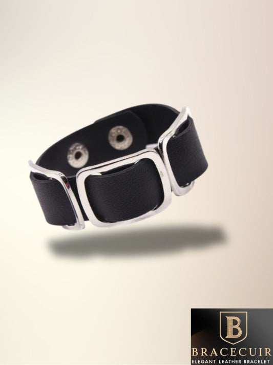 Bracelet cuir <br> manchette fashion