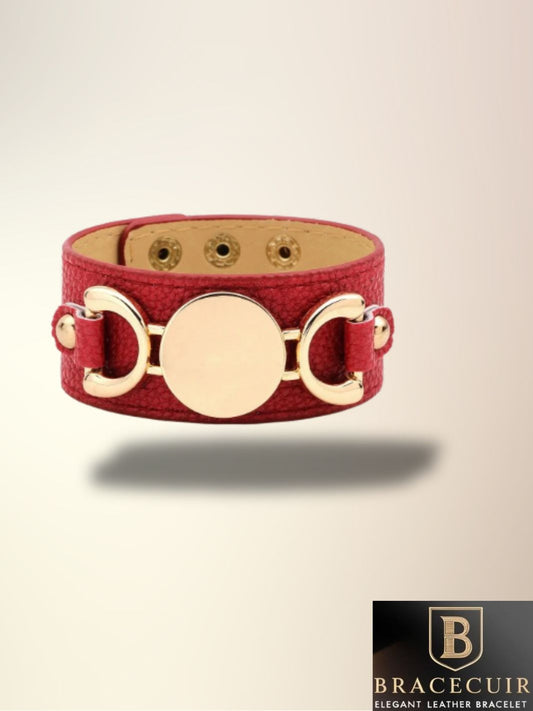 Bracelet cuir <br> manchette luxe