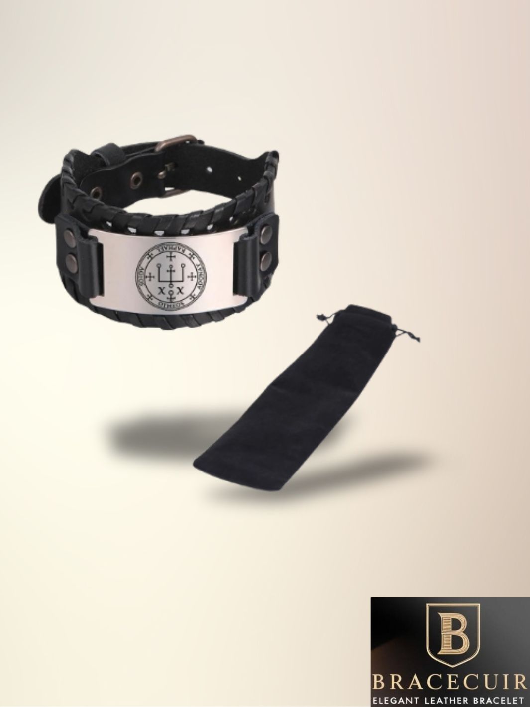 Bracelet cuir <br> manchette talisman