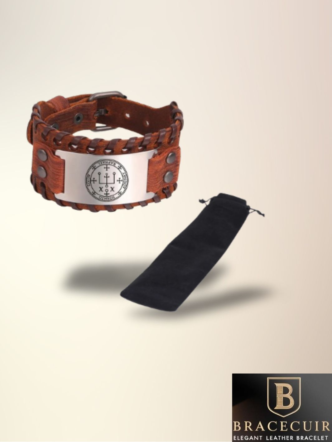 Bracelet cuir <br> manchette talisman