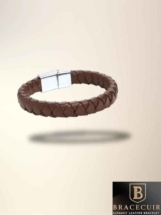 Bracelet cuir <br> tressé