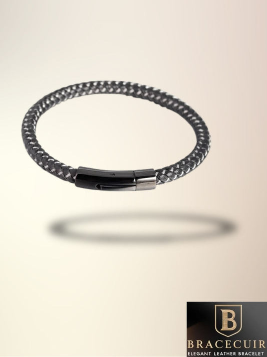 Bracelet cuir <br> tressé