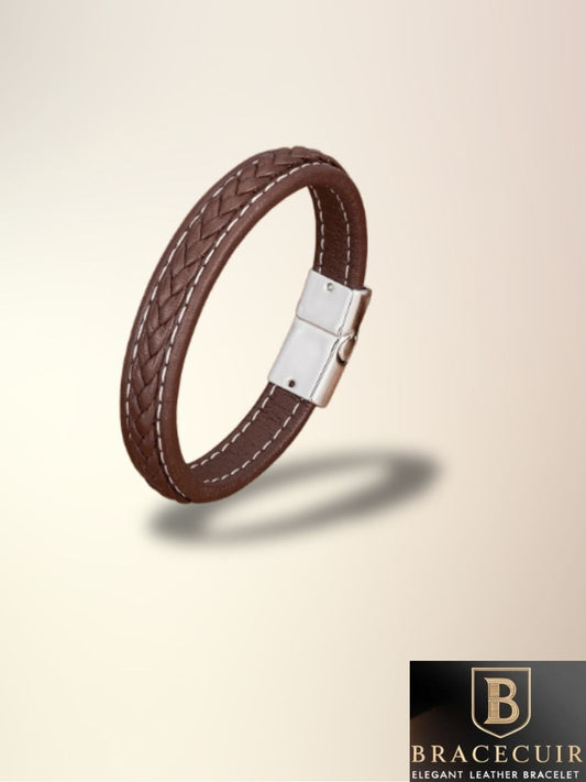 Bracelet cuir <br> tressé