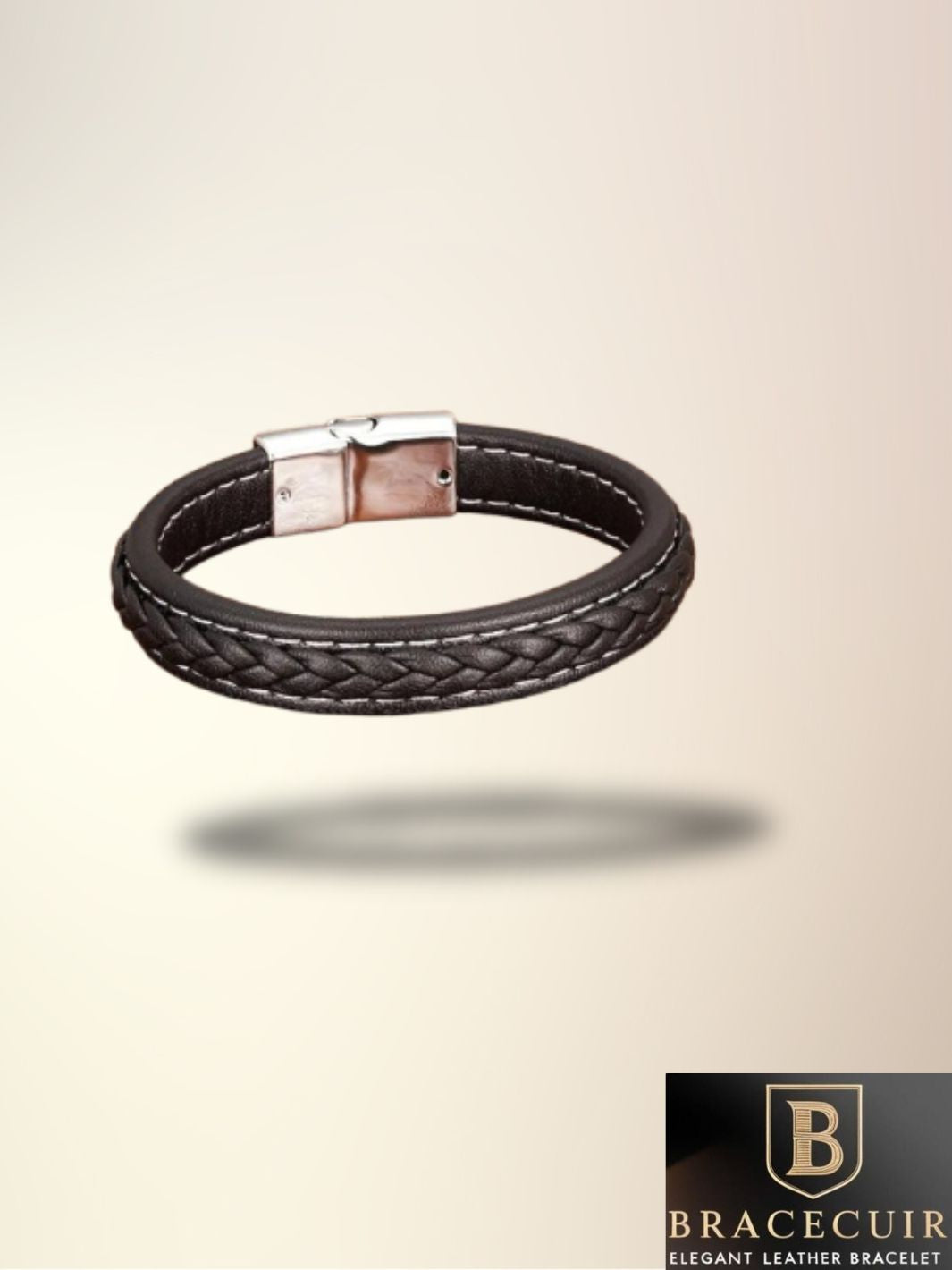 Bracelet cuir <br> tressé