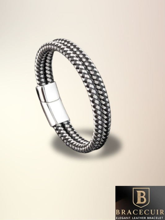 Bracelet cuir <br> tressé double cuir