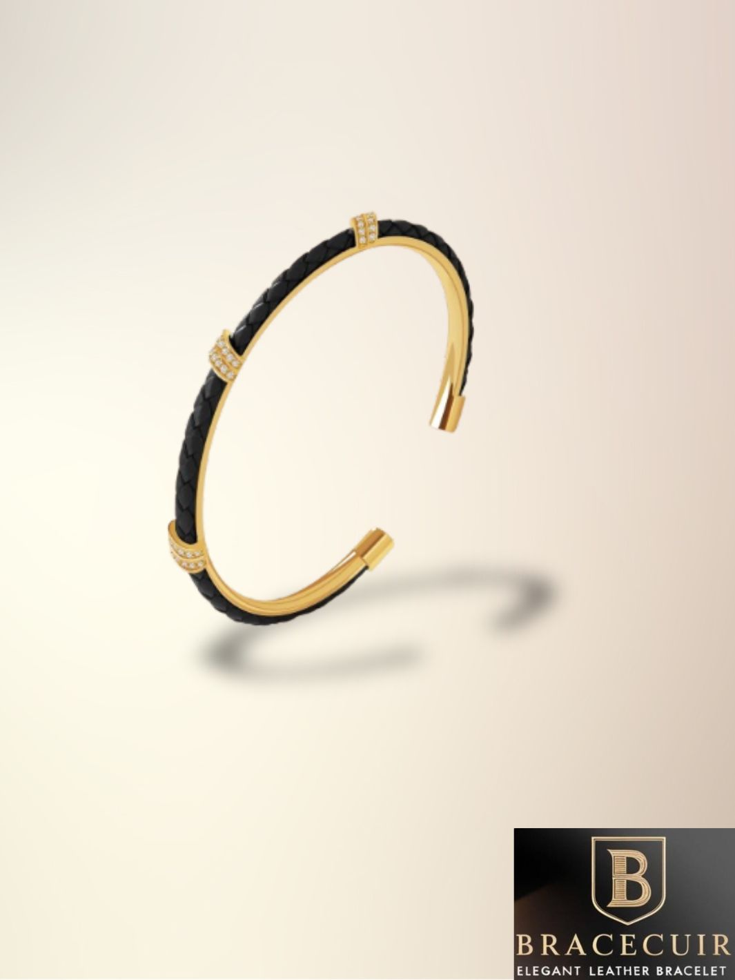 Bracelet cuir <br> tressé luxe