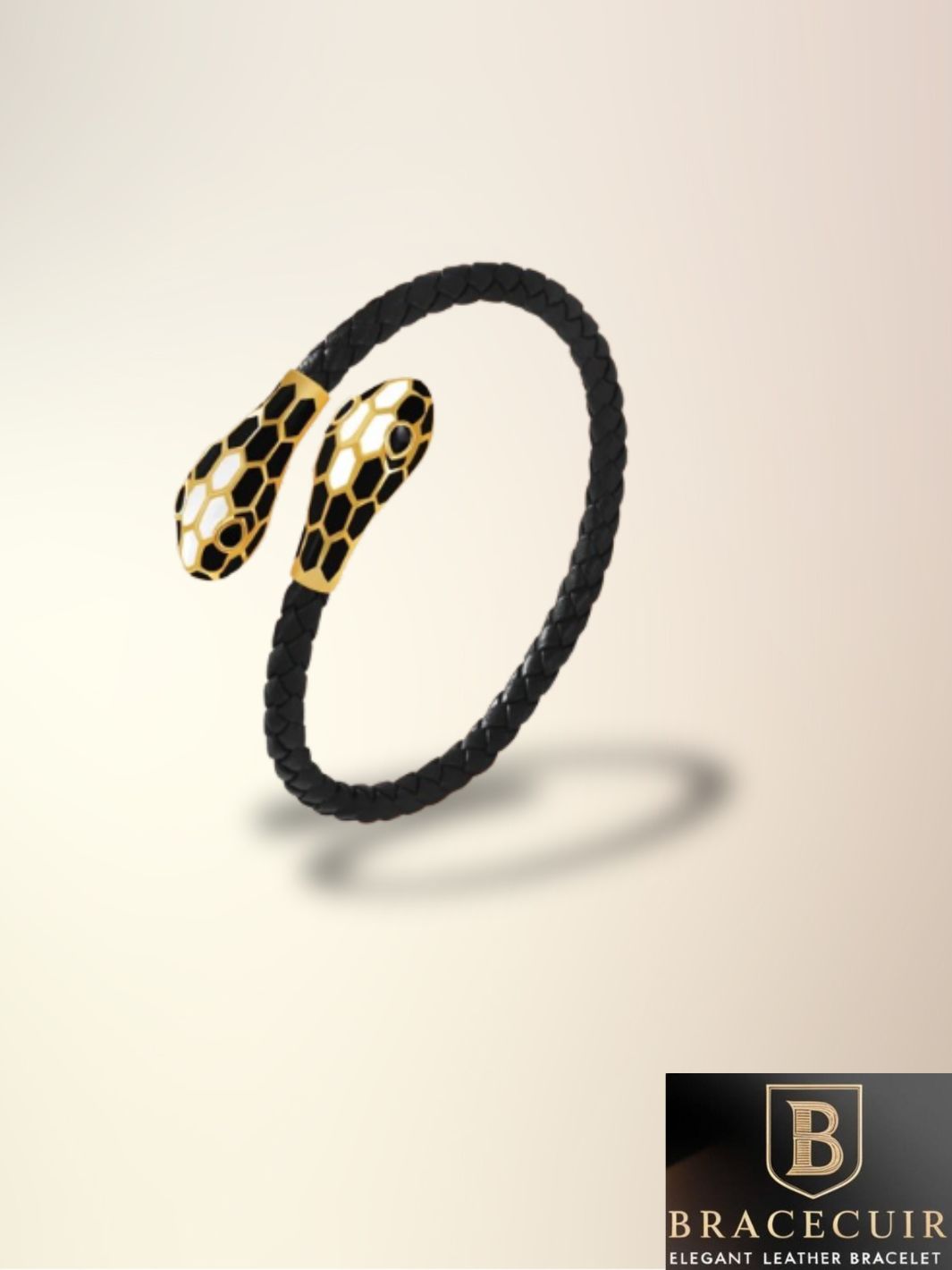 Bracelet cuir <br> tressé luxe