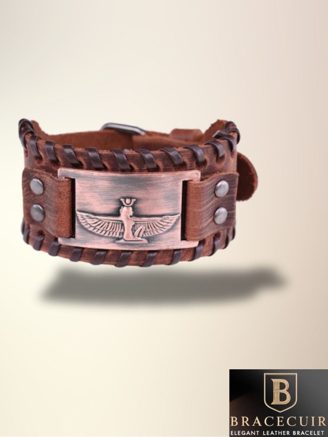 Bracelet cuir <br> manchette talisman