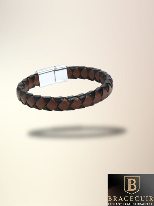 Bracelet cuir <br> tressé