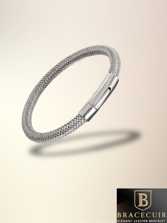 Bracelet cuir <br> tressé